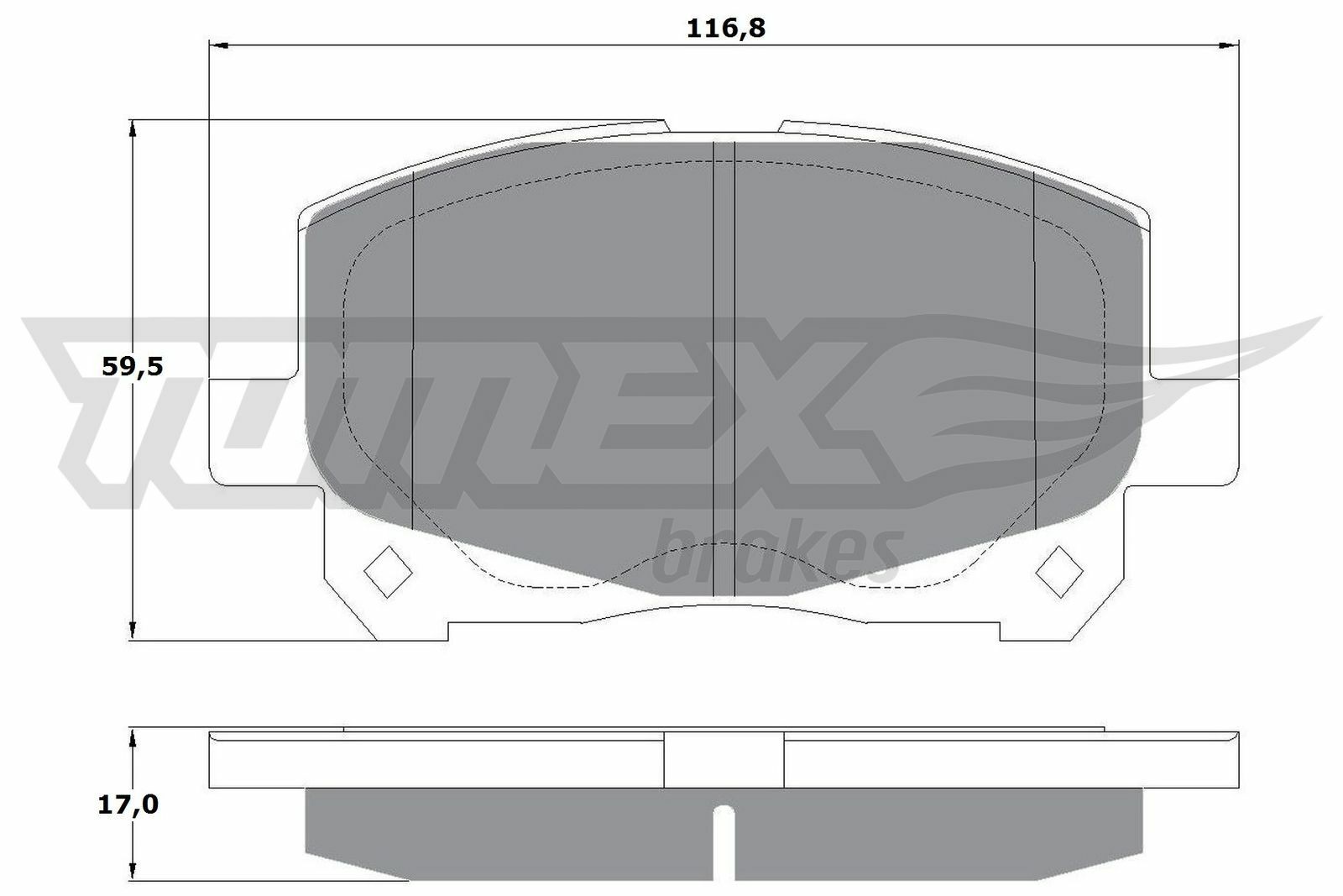 Sada brzdových destiček, kotoučová brzda TOMEX Brakes